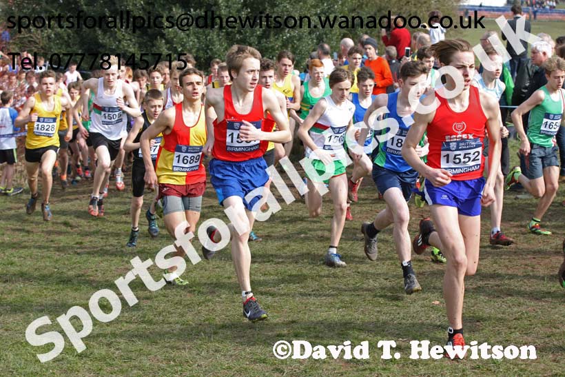 Boys under-15s 2016 Inter Counties Cross Country Champs. and Cross Challenge Final, Cofton Park, Birmingham. Photo: David T. Hewitson/Sports for All Pics